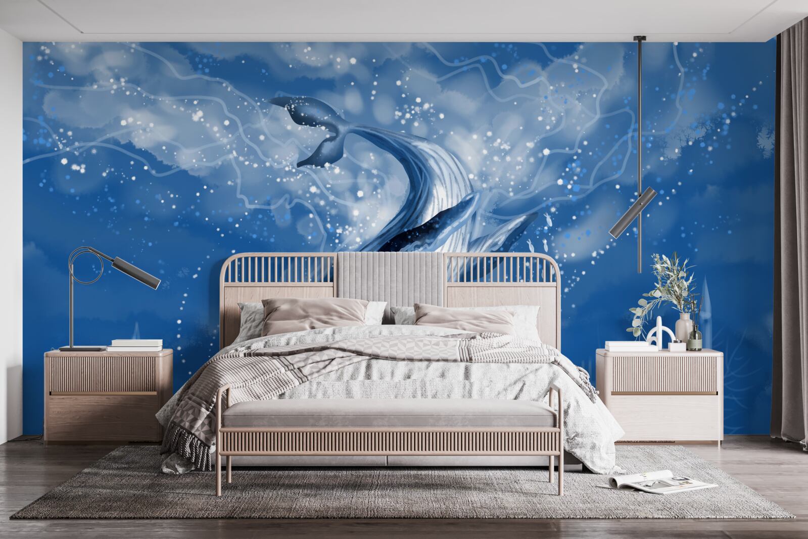 Fototapet abisul oceanului și balena albastră