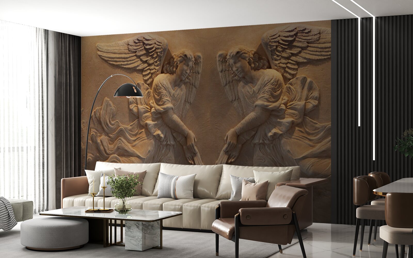 Fototapet fată și băiat cu aripi