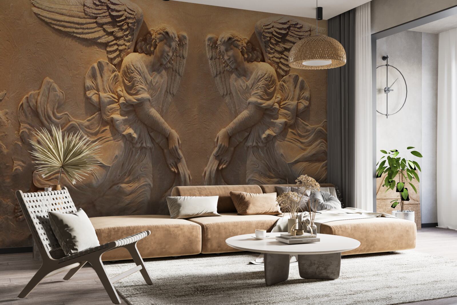 Fototapet fată și băiat cu aripi