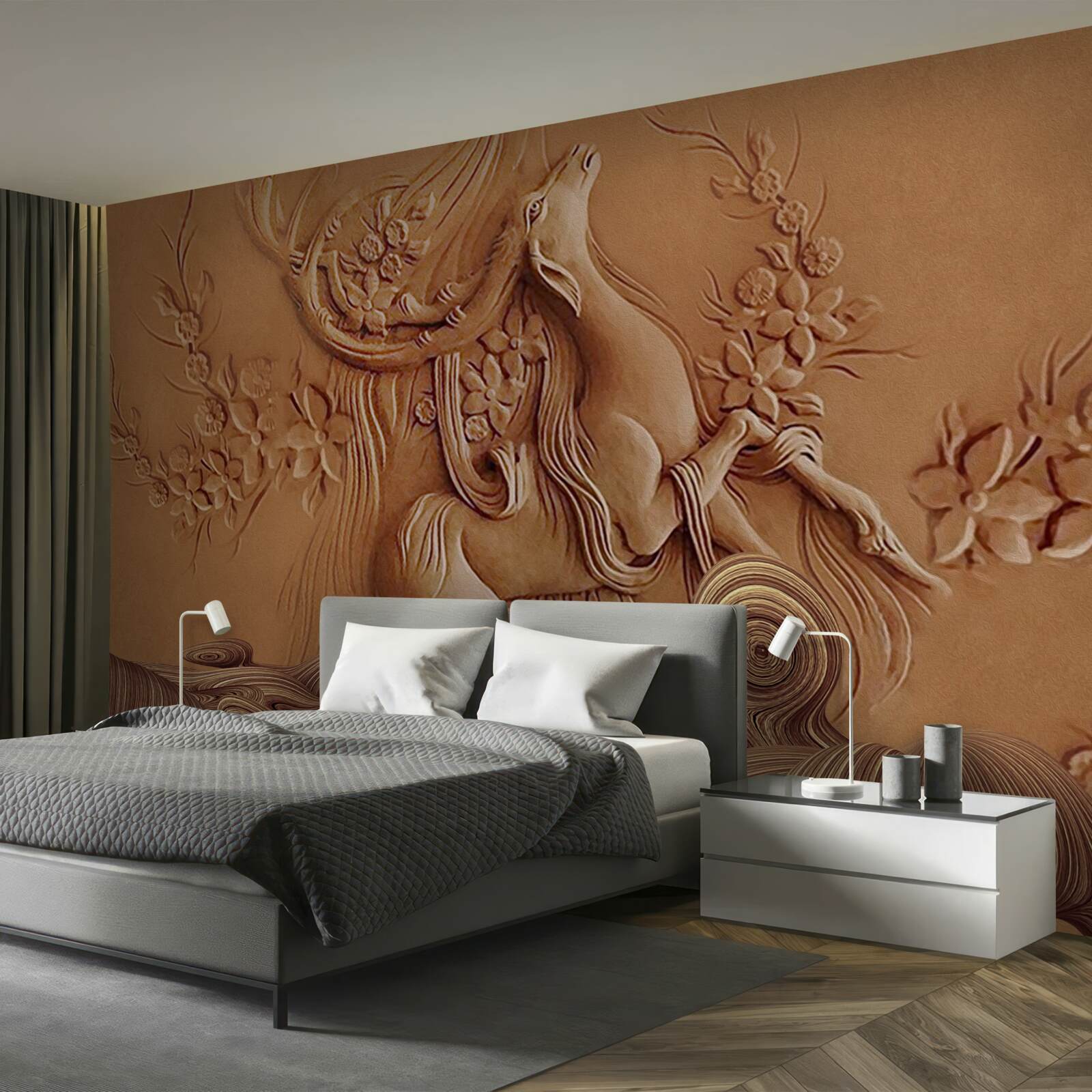 Fototapet basorelief frumos reprezentând o capră care trăiește în munți